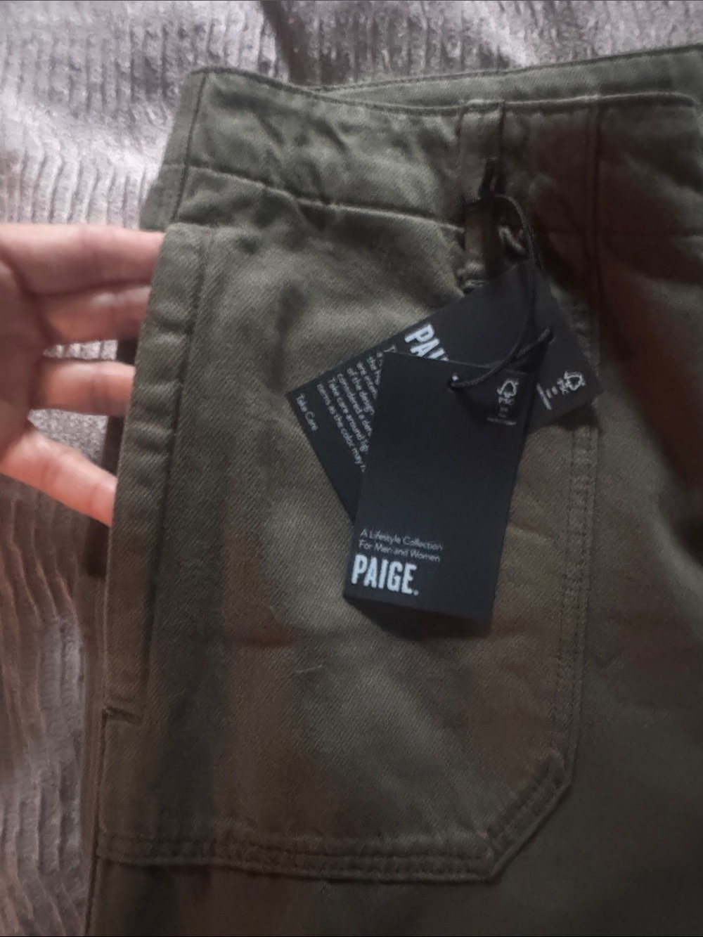 PAIGE woman's Olive Utility Chino Pants
